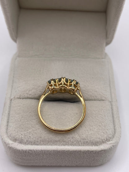 9ct gold blue zircon ring