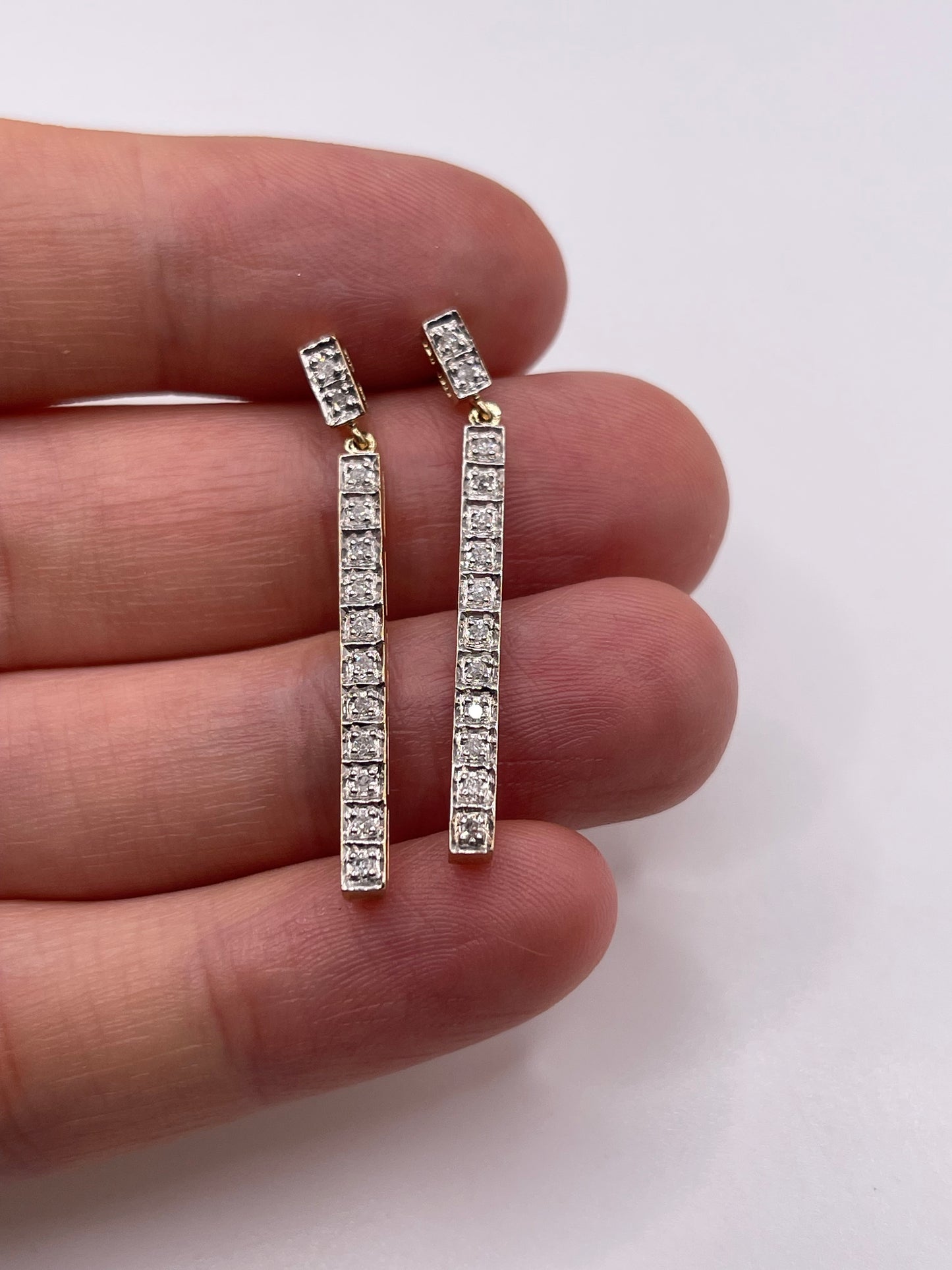 9ct gold diamond earrings
