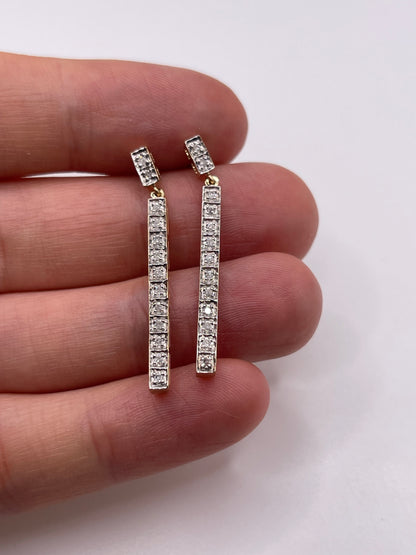 9ct gold diamond earrings