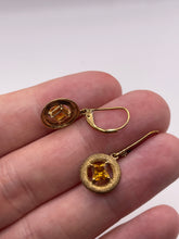 Load image into Gallery viewer, 9ct gold citrine earrings
