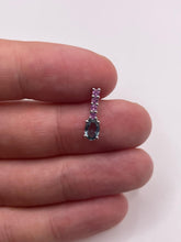 Load image into Gallery viewer, 9ct white gold blue zircon and pink topaz pendant
