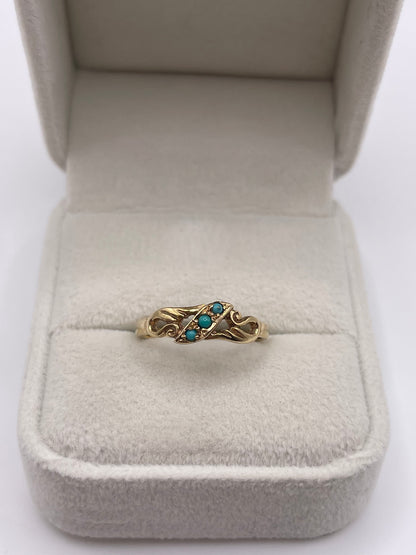 9ct gold turquoise ring