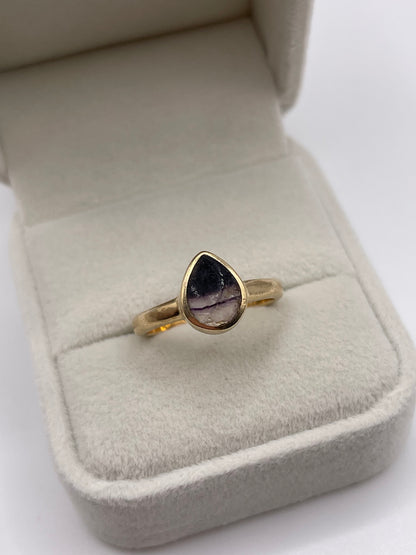9ct gold blue John ring