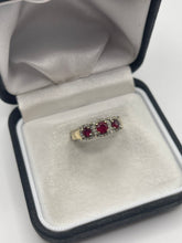Load image into Gallery viewer, 9ct gold ruby and diamond ring
