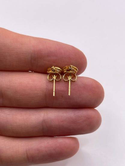 14ct gold diamond earrings