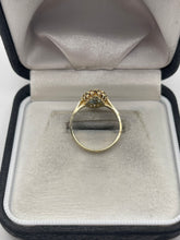 Load image into Gallery viewer, 9ct gold blue topaz cluster navette ring
