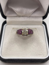 Load image into Gallery viewer, 9ct gokd almandine garnet and diamond ring
