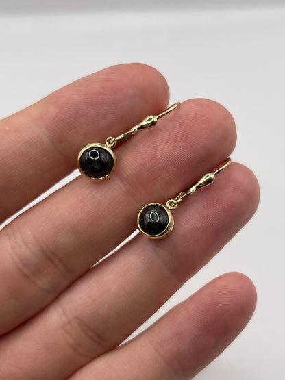 9ct gold star sapphire earrings