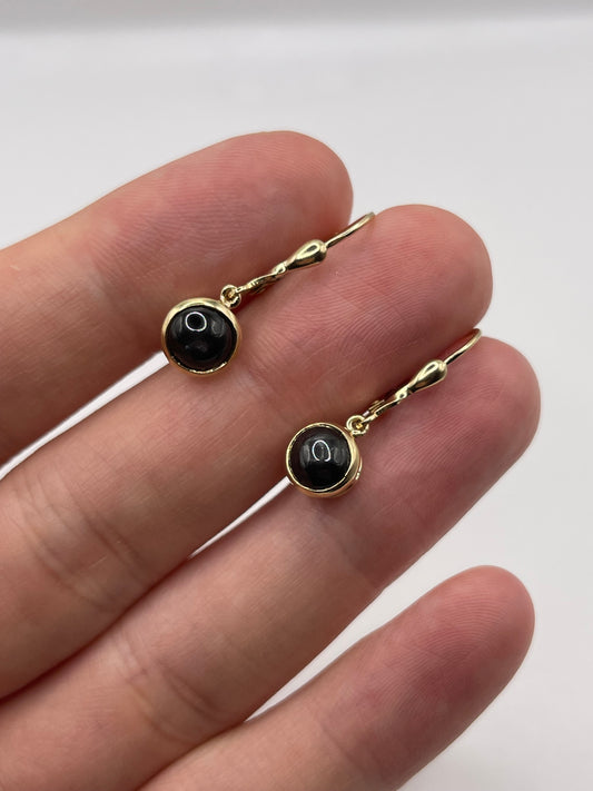 9ct gold star sapphire earrings