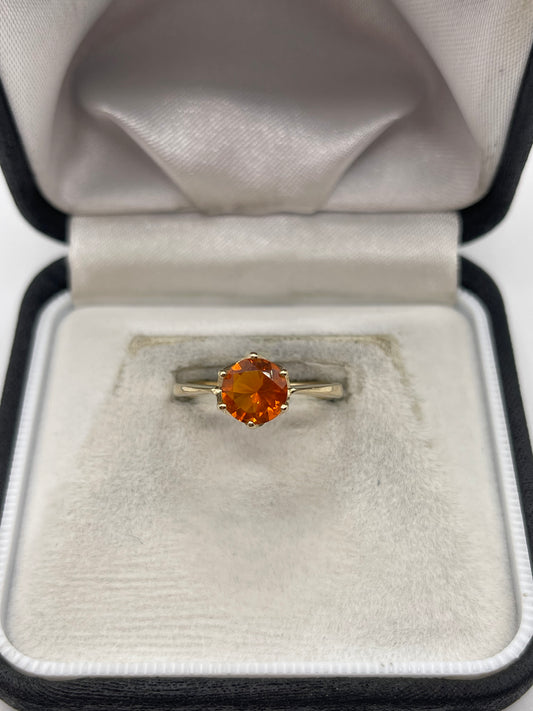 9ct gold fire opal ring