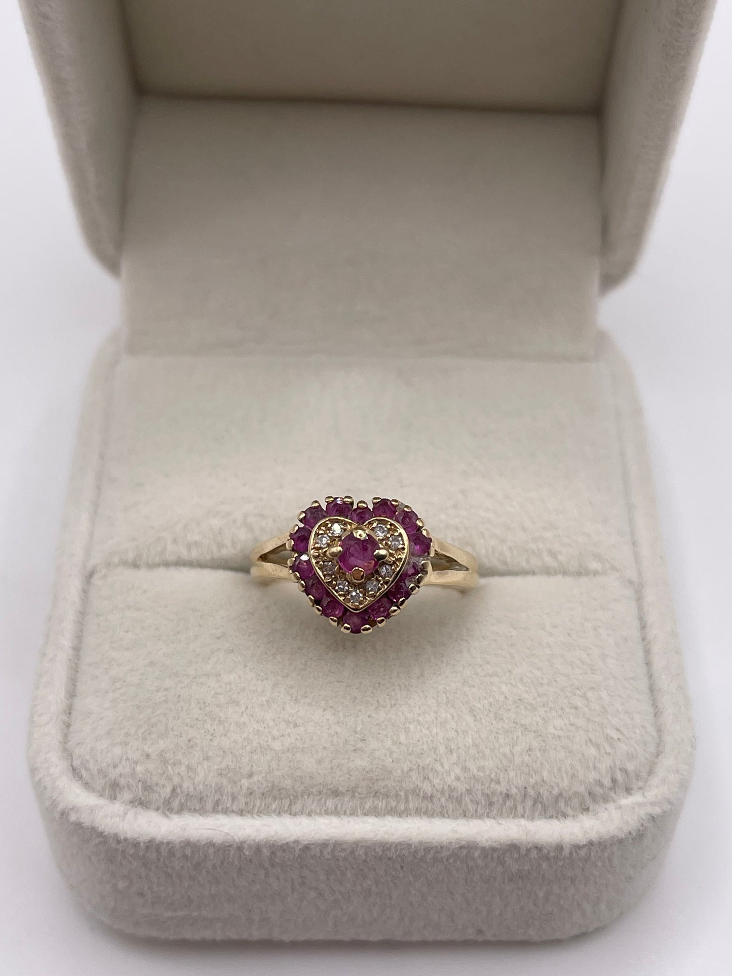9ct gold ruby and diamond ring