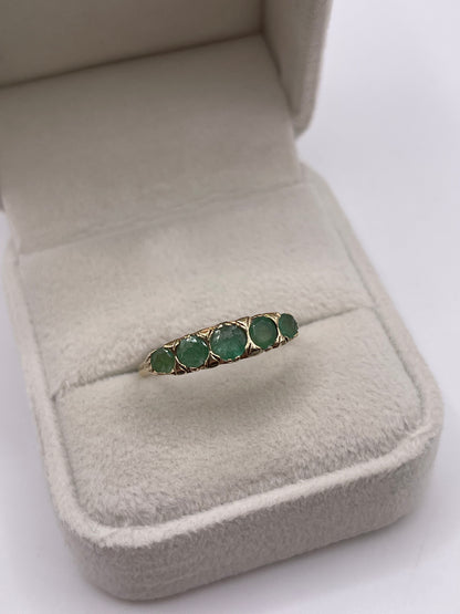 9ct gold emerald ring