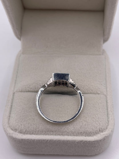 9ct white gold diamond cluster ring