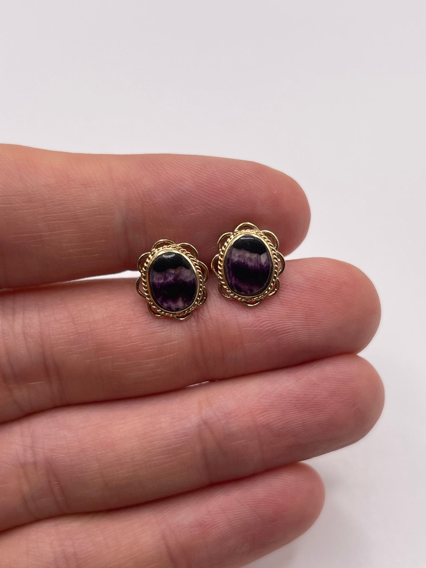 9ct gold blue John earrings