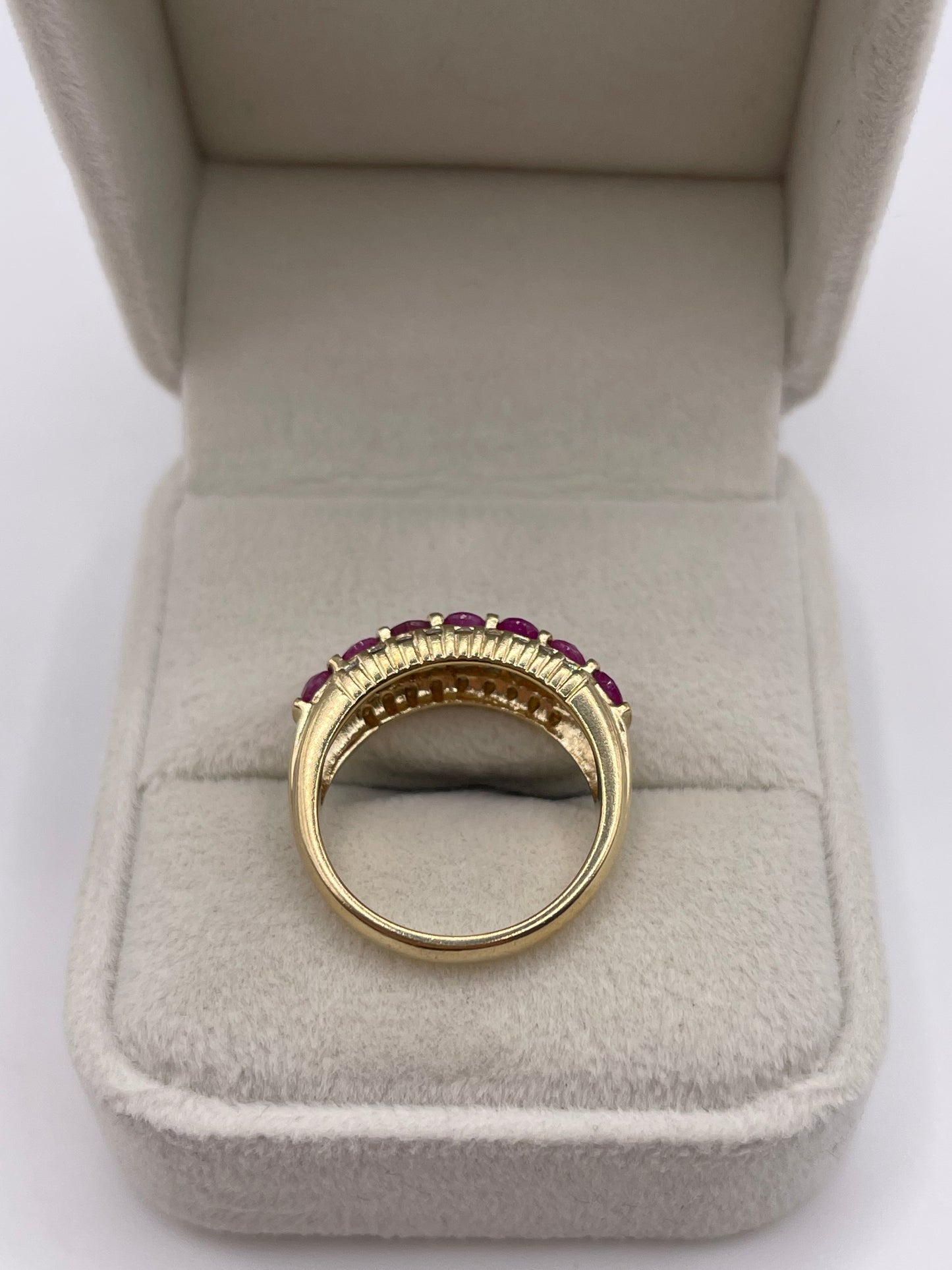 9ct gold ruby and diamond ring
