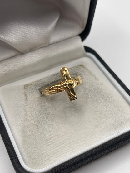 9ct gold crucifix ring