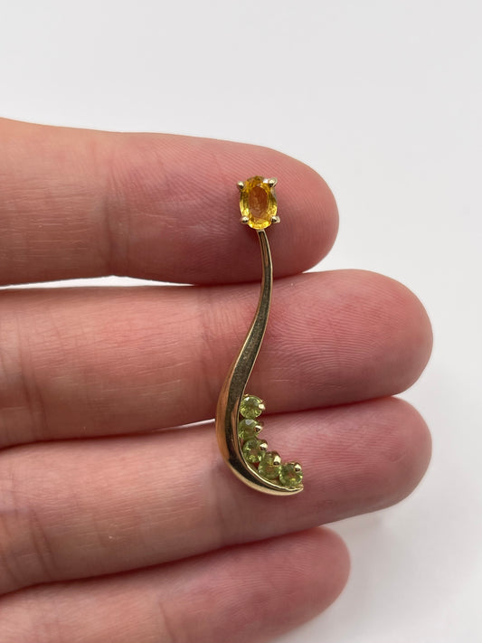 9ct gold sapphire pendant