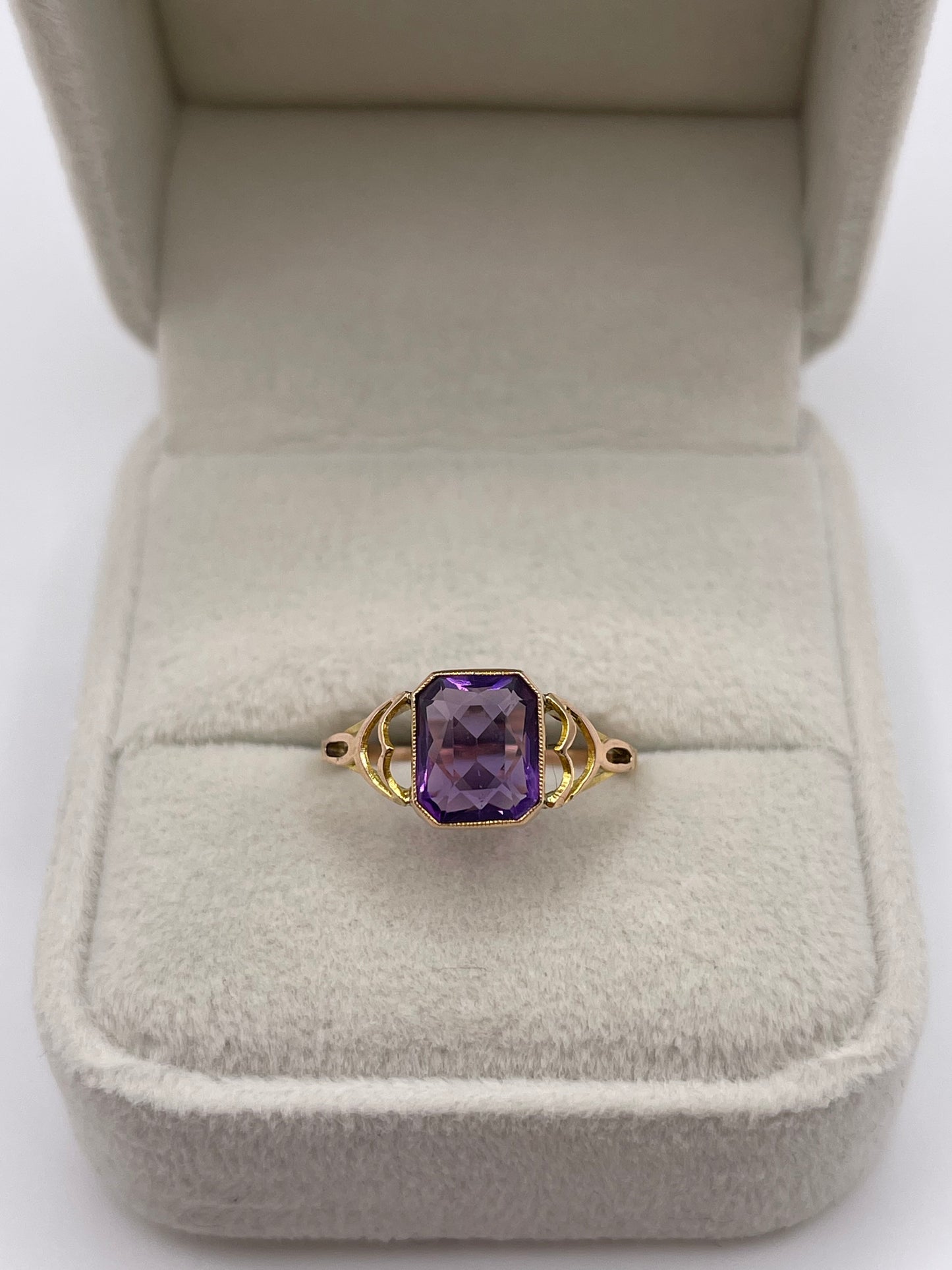 9ct rose gold amethyst ring