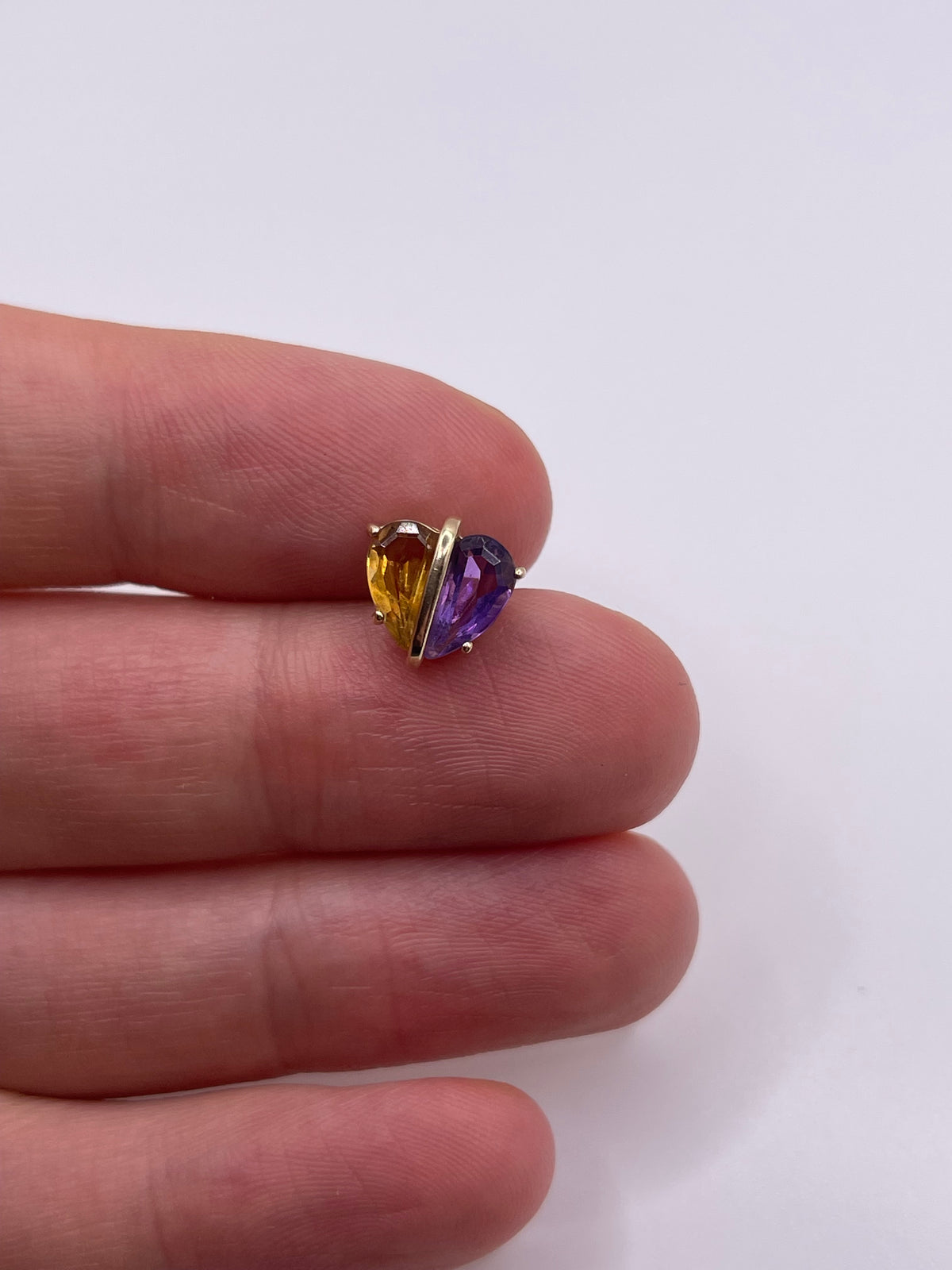9ct gold citrine and amethyst pendant