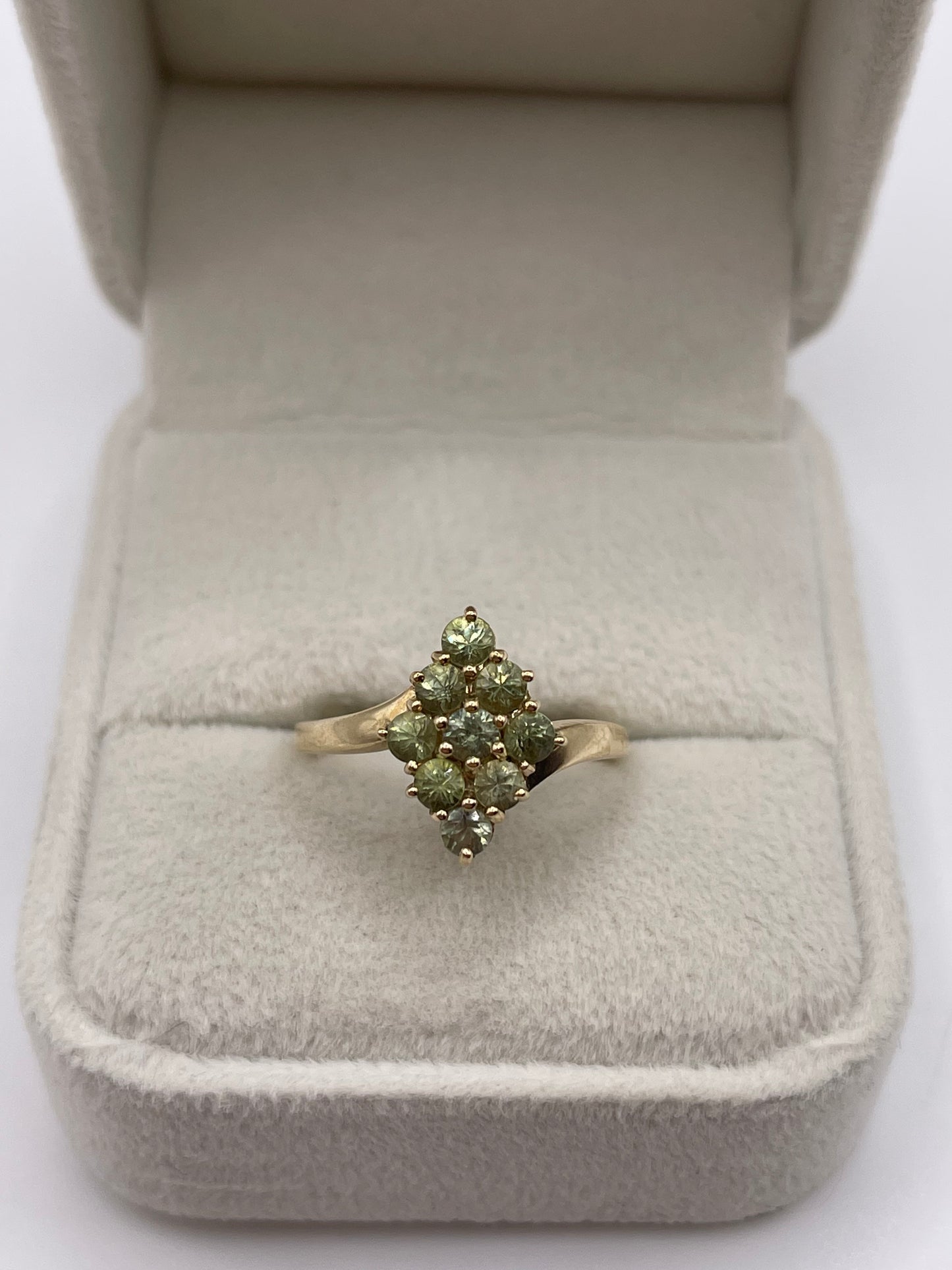 9ct gold quartz cluster ring