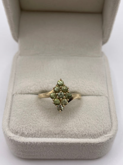 9ct gold quartz cluster ring