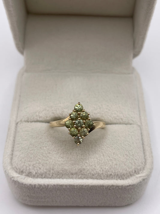9ct gold quartz cluster ring