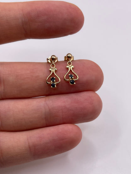 9ct gold sapphire earrings