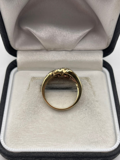 9ct gold diamond cluster ring