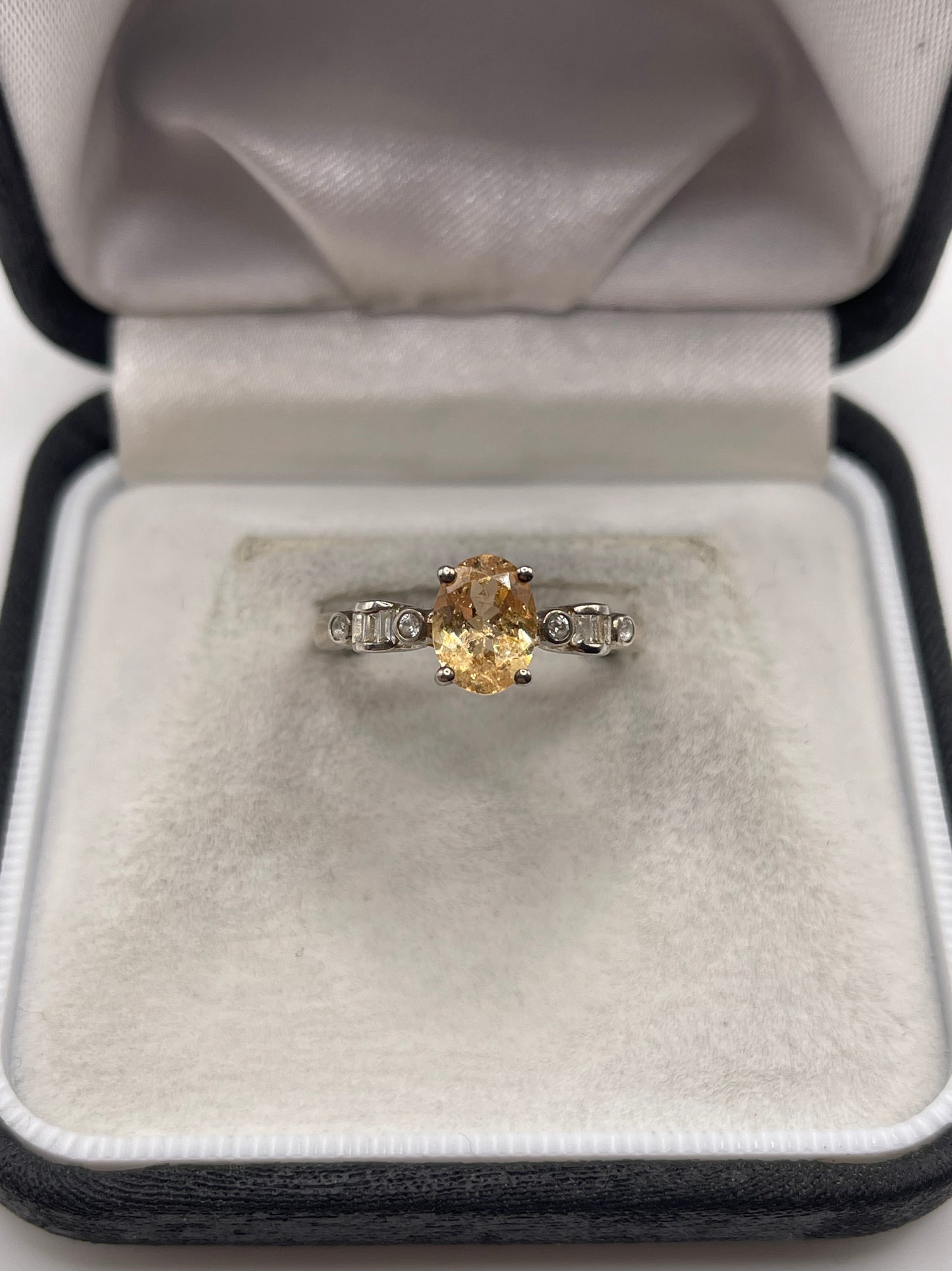 Silver gemstone ring