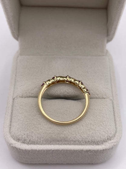 9ct gold ruby and diamond ring