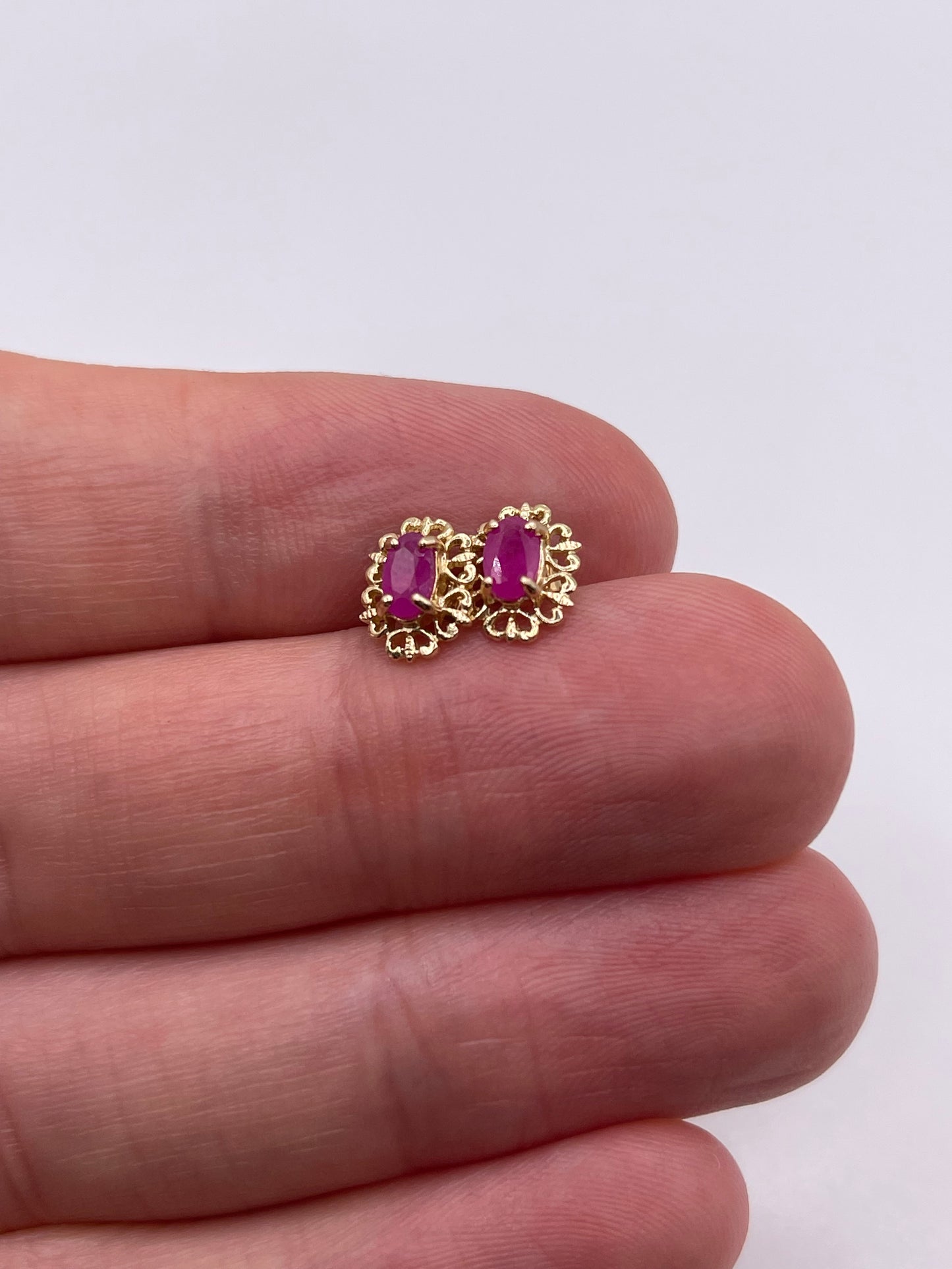 9ct gold ruby earrings