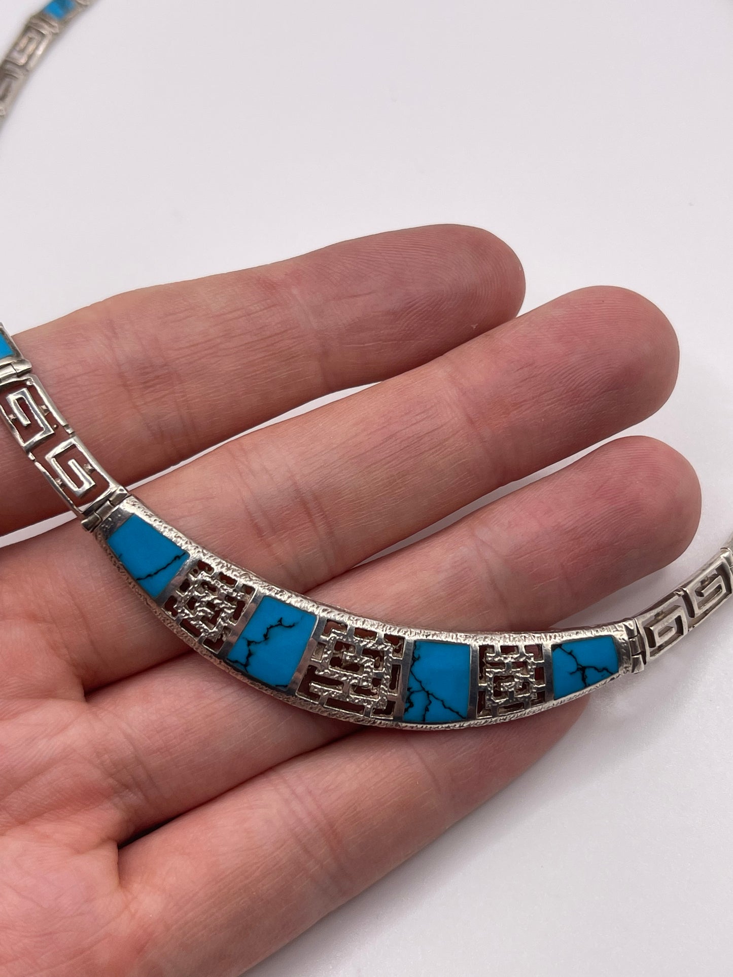 Silver turquoise necklace