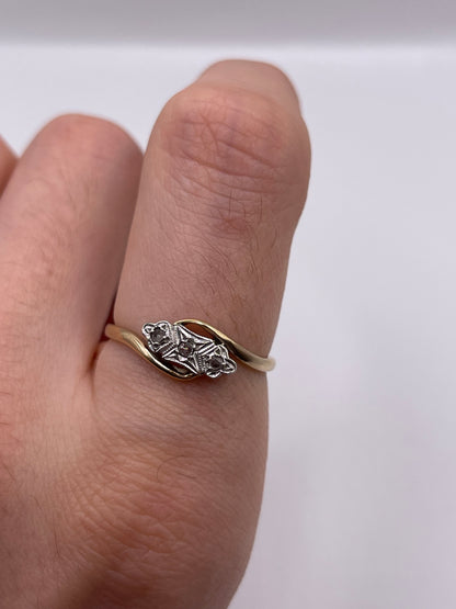 9ct gold platinum diamond ring