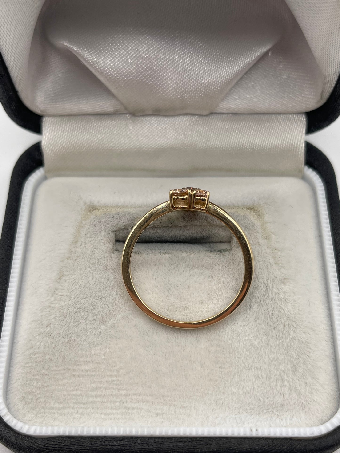 9ct gold morganite and zircon ring