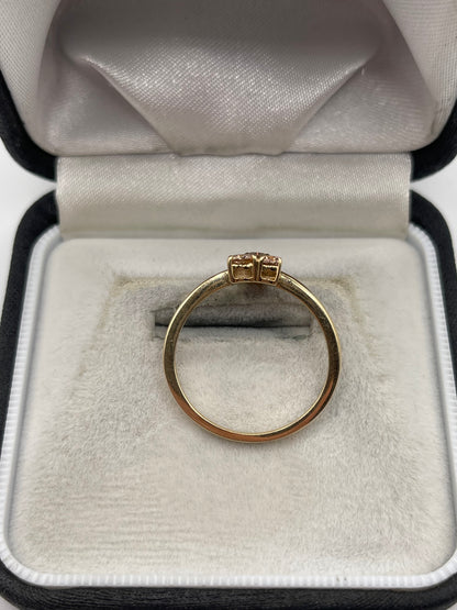 9ct gold morganite and zircon ring