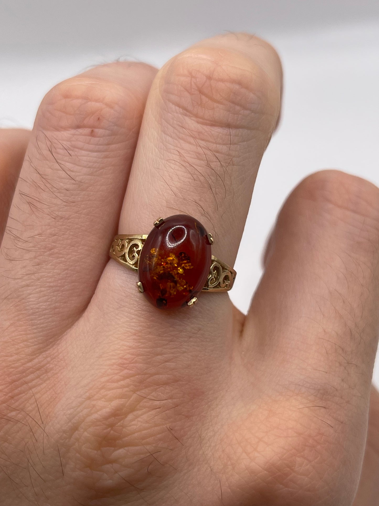 9ct gold amber earrings