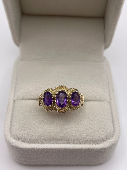 9ct gold amethyst ring