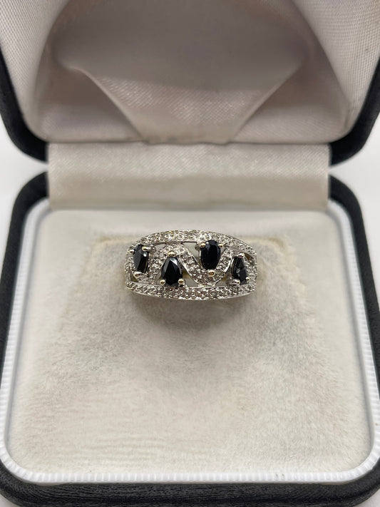 9ct gold sapphire and diamond ring