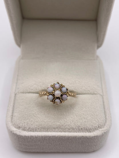 9ct gold opal cluster ring