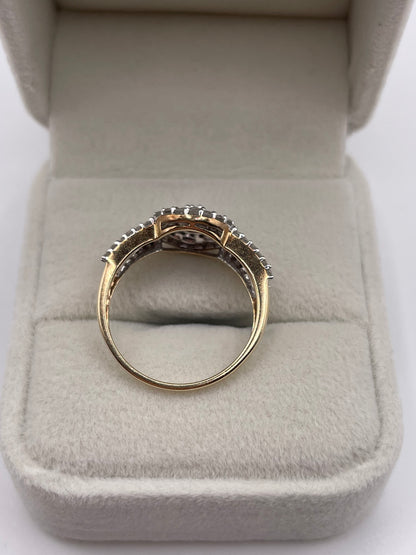 9ct gold diamond cluster ring