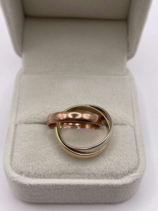 9ct tri gold band
