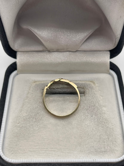 9ct gold emerald and cz ring