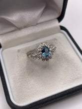 Load image into Gallery viewer, 9ct gold blue topaz and diamond ring
