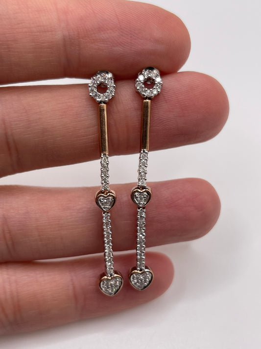 9ct rose gold diamond earrings