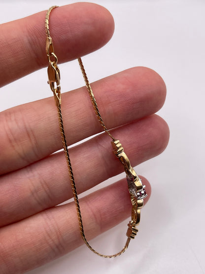 9ct gold ruby and diamond bracelet