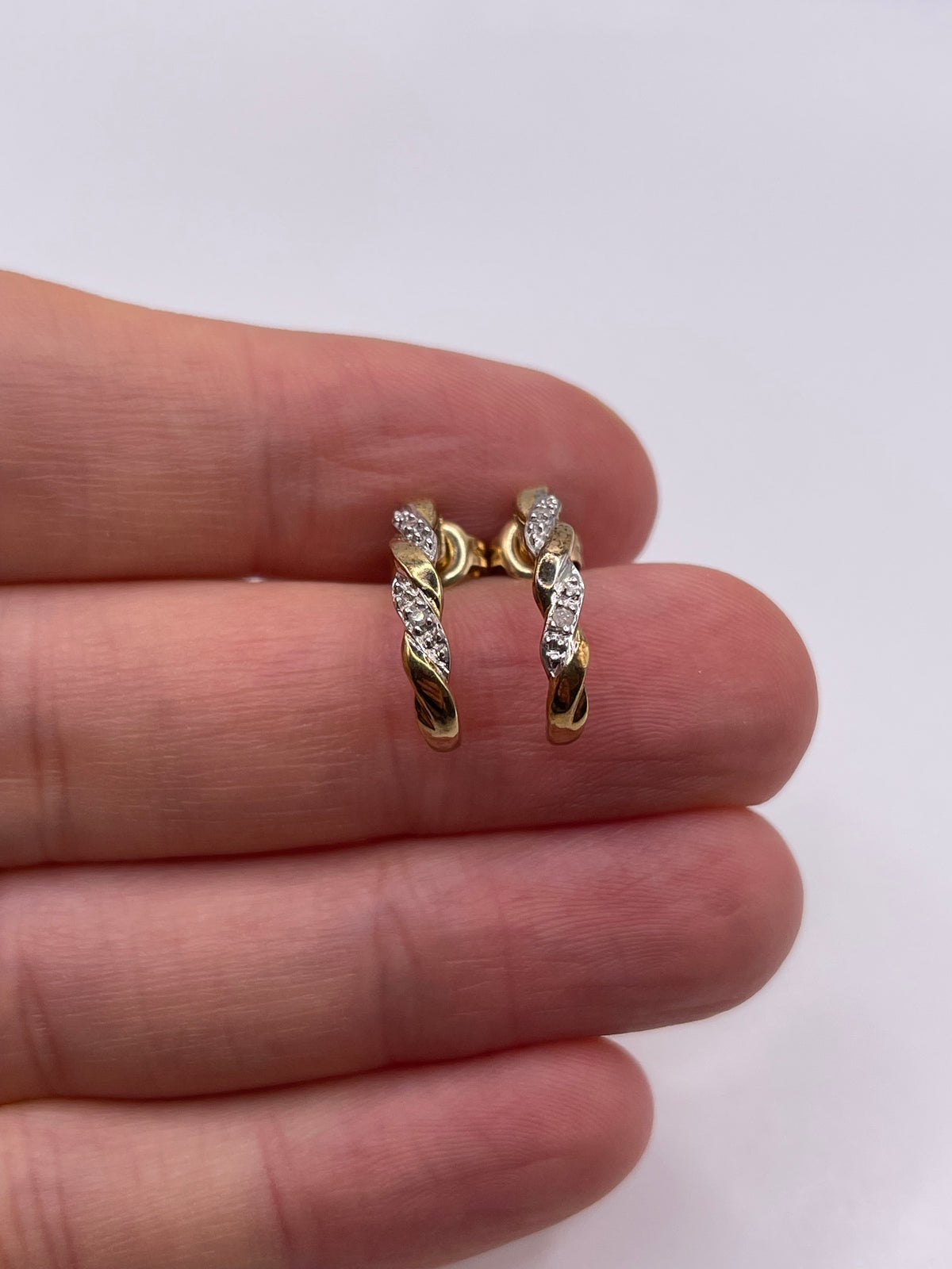 9ct gold diamond earrings