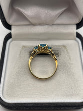 Load image into Gallery viewer, 9ct gold topaz and diamond ring
