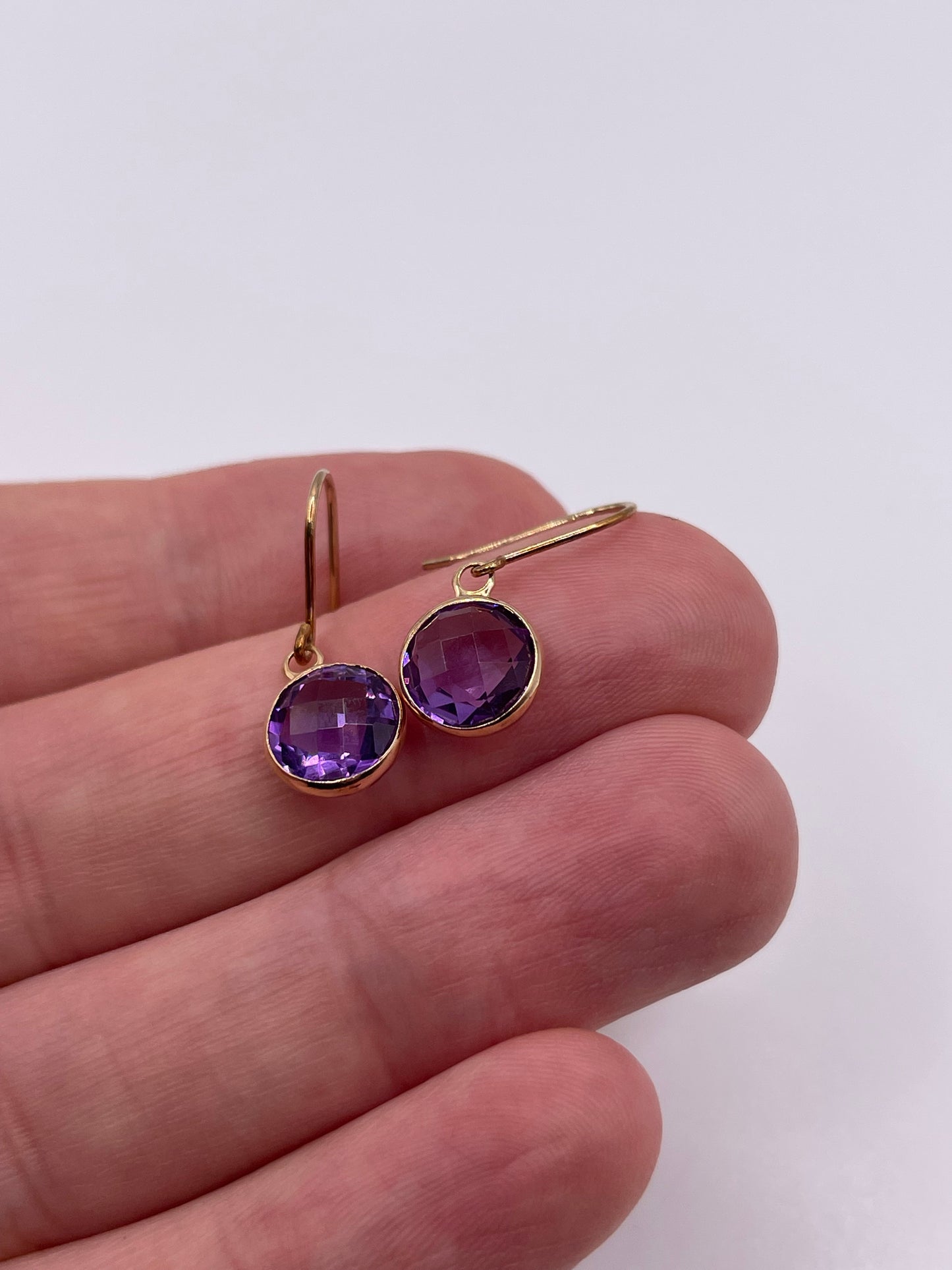 9ct gold amethyst earrings