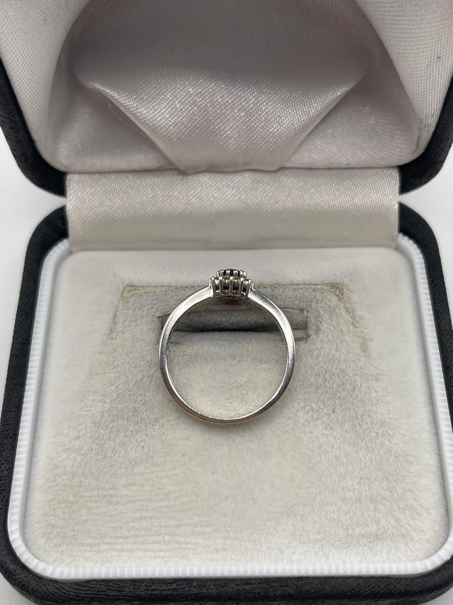 9ct white gold sapphire and diamond ring