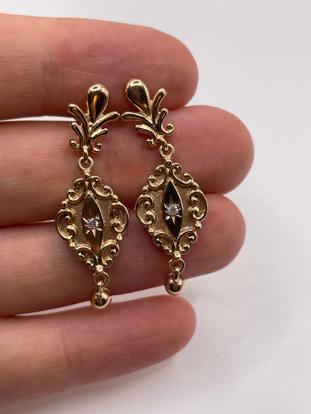 9ct gold diamond earrings